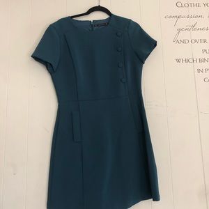 Zara Turquoise Short Sleeve Dress - Size L